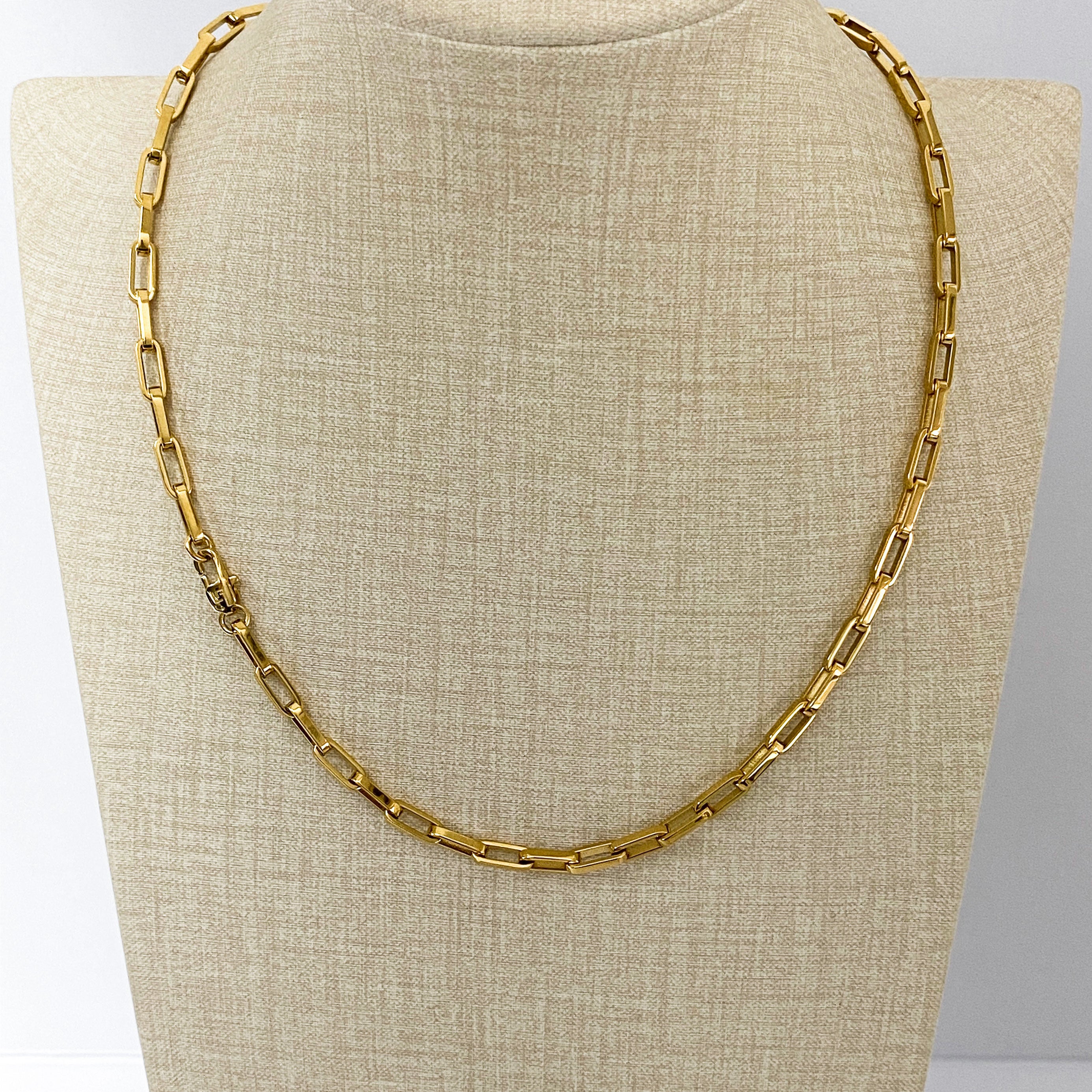 LG059 4mm Small Paper Clips Necklace/Bracelet Set