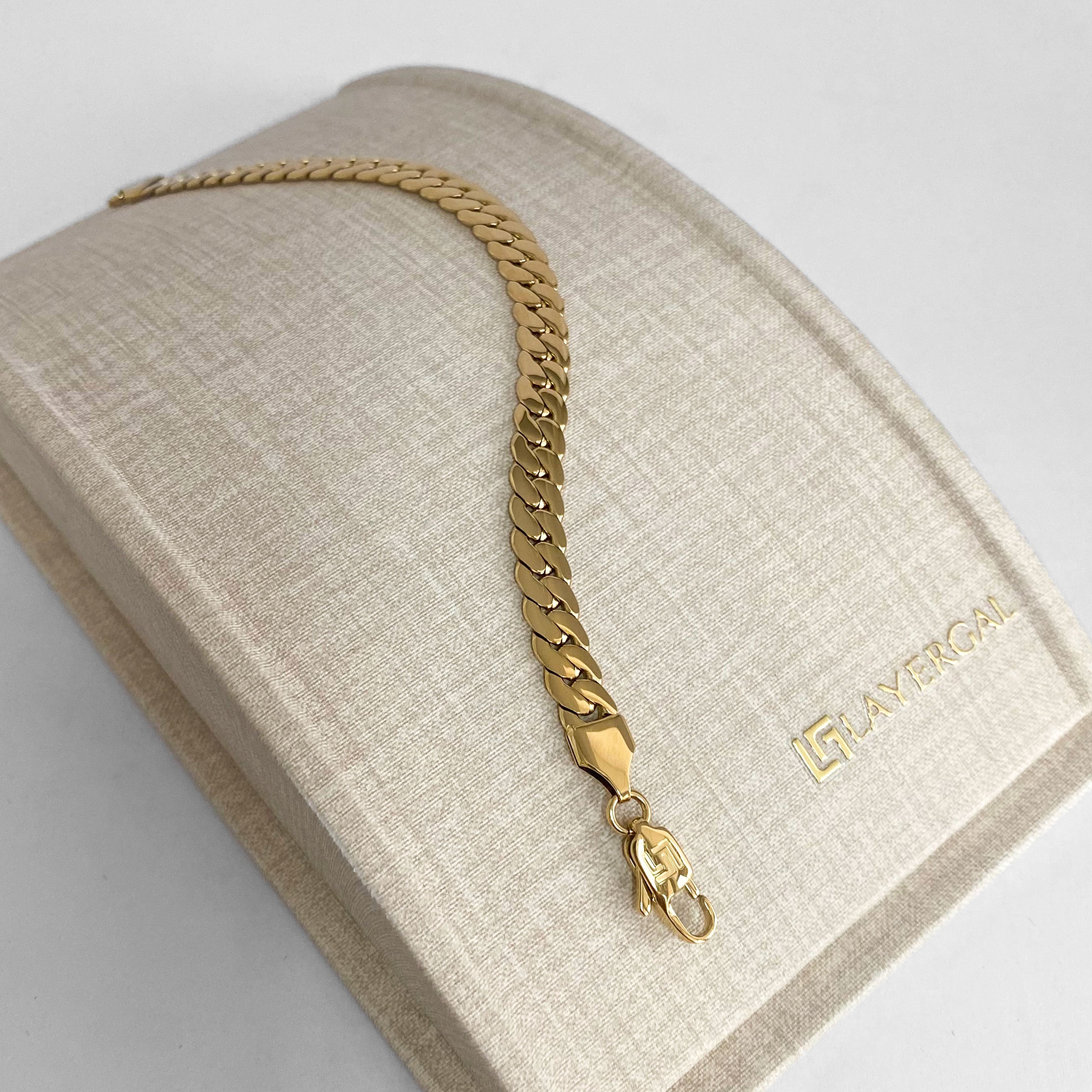 LG061 Golden NK Chain(4.5mm/6.5mm)  Necklace/Bracelet Set