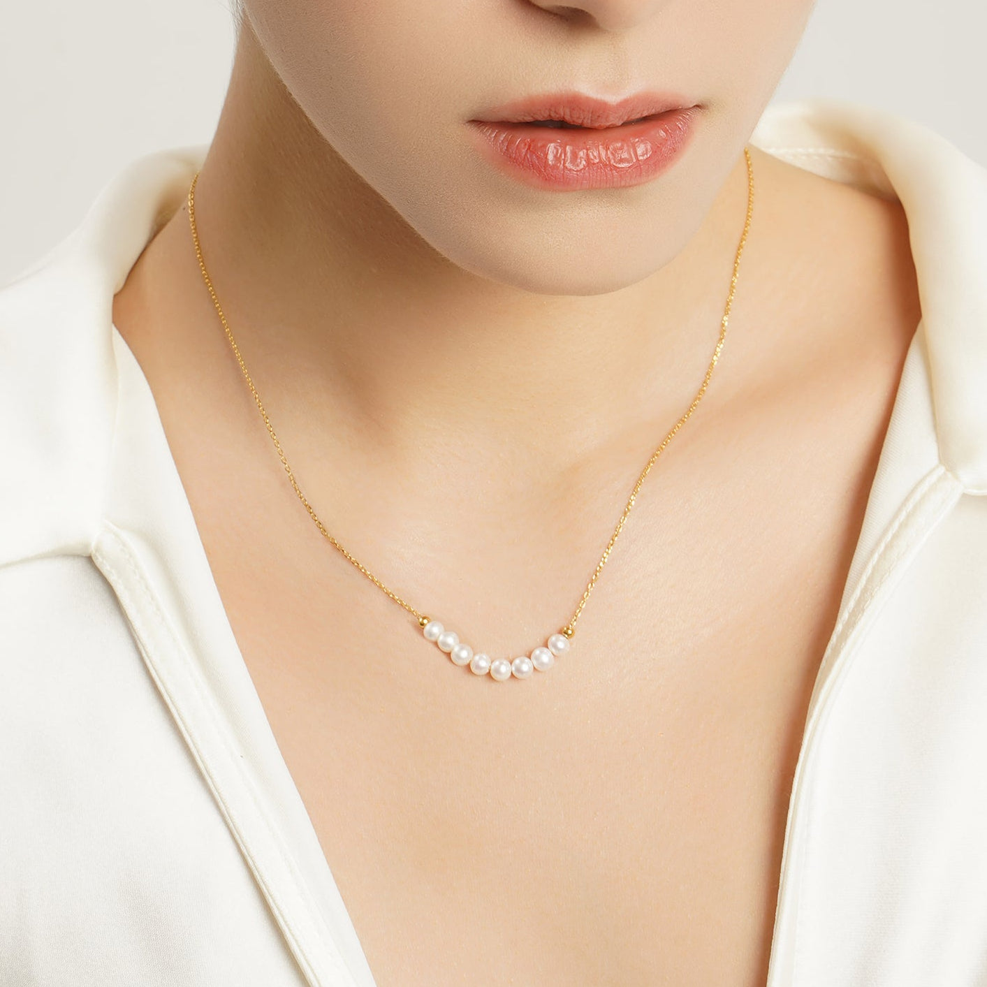 LG043 Smile Natural Pearl Necklace