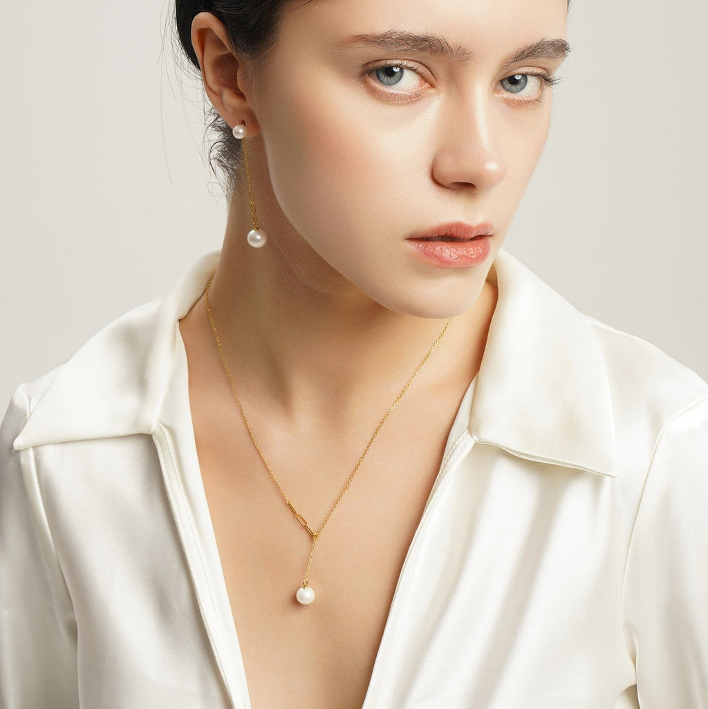 Elegant Y Shape Natural Pearl Necklace