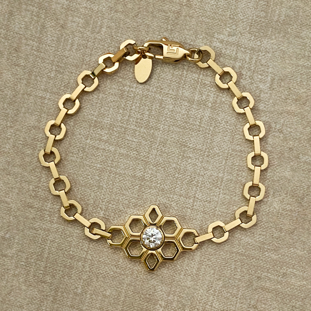 LG004 Honeycomb Bloom  Necklace/Bracelet Set