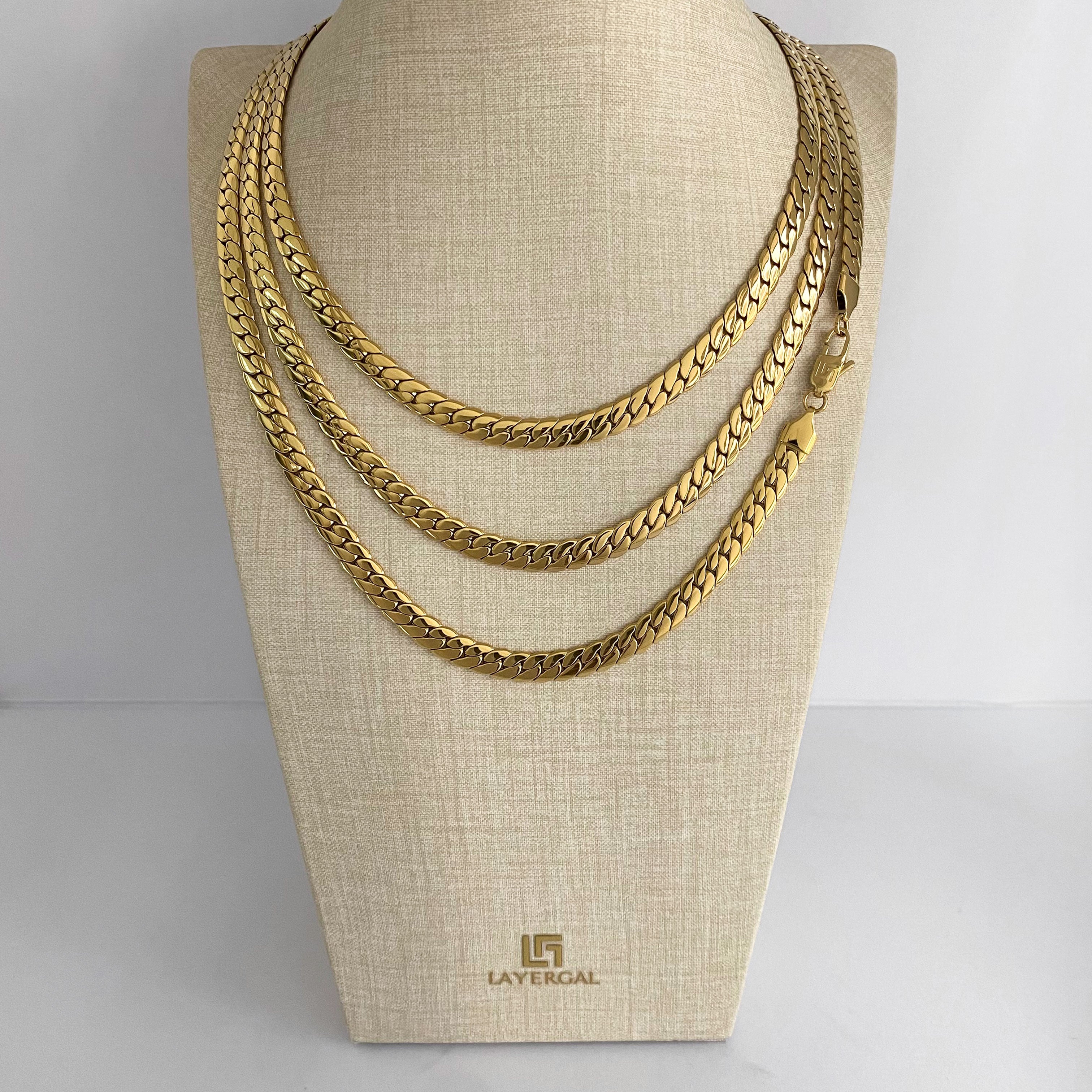 LG061 Golden NK Chain(4.5mm/6.5mm)  Necklace/Bracelet Set