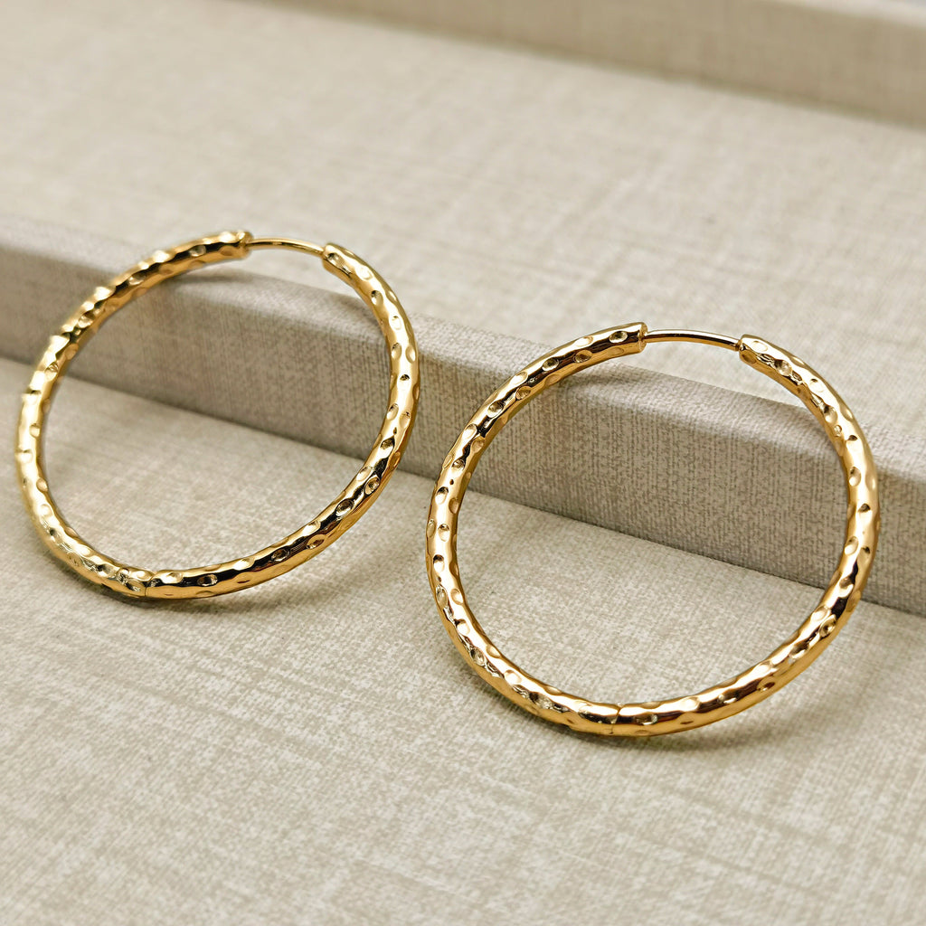 LG053 Embossing Hoop(20/30mm) Earrings