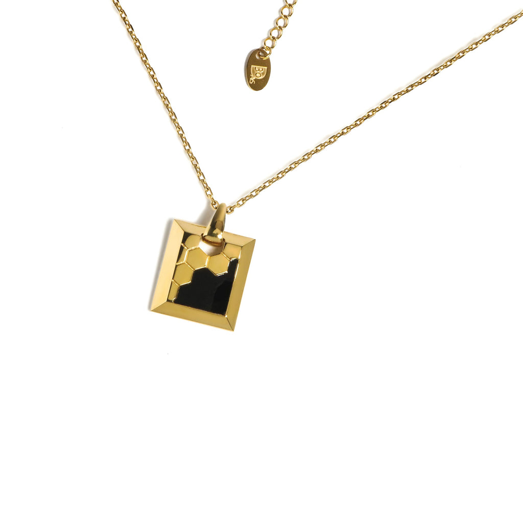 LG016 Honeycomb Radiance Pendant Necklace