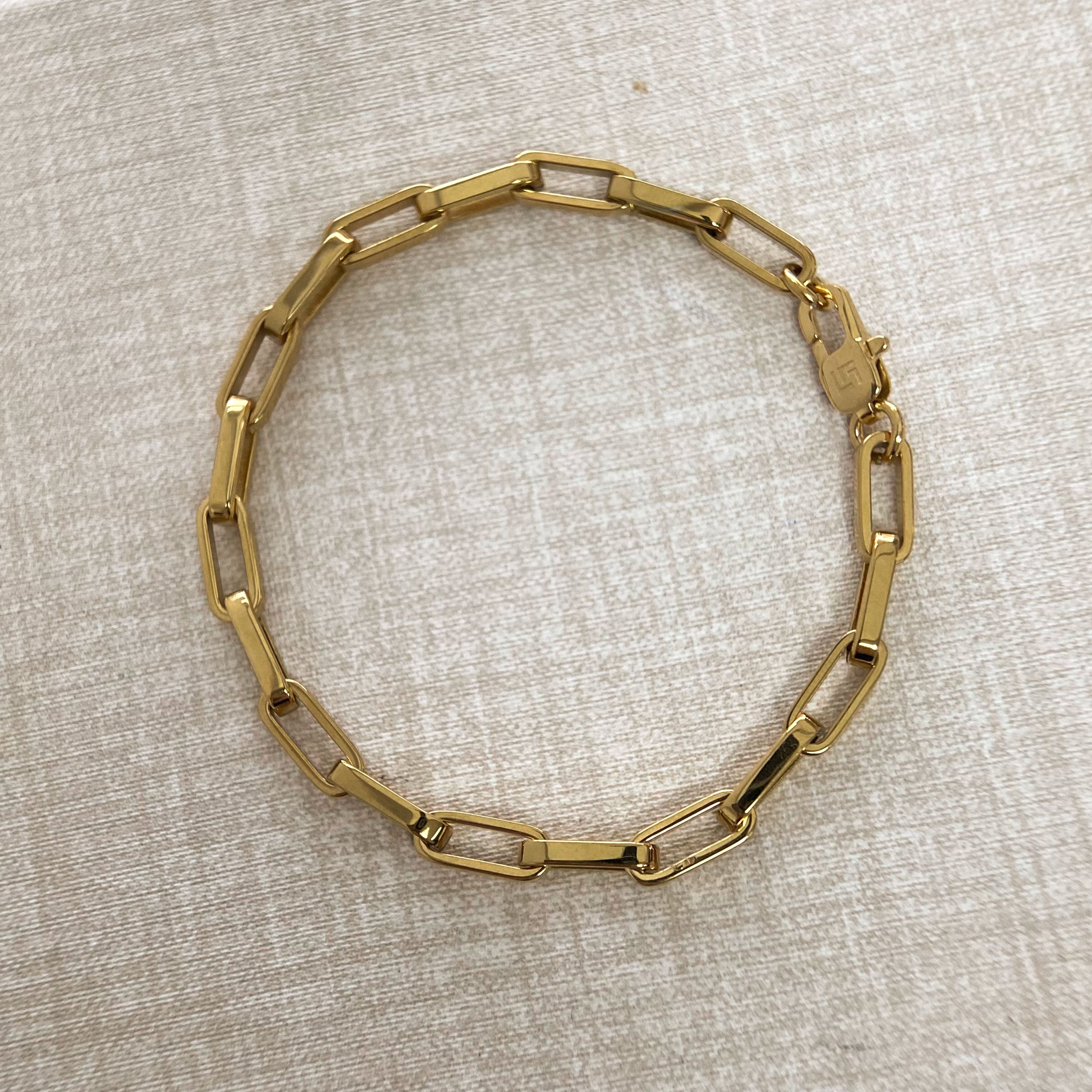 LG059 4mm Small Paper Clips Necklace/Bracelet Set