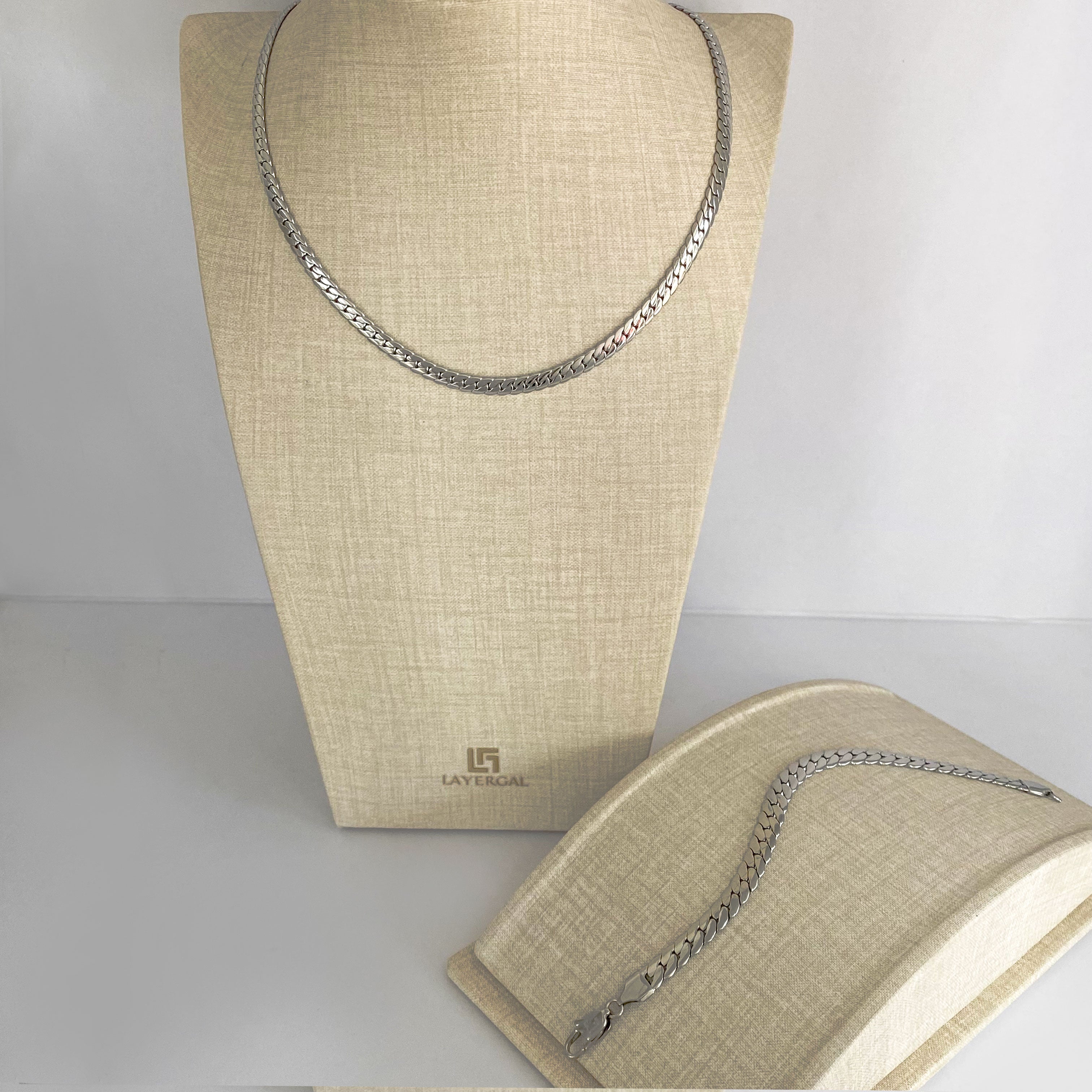 LG060 NK(4.5mm/6.5mm) Chain Necklace/Bracelet Set