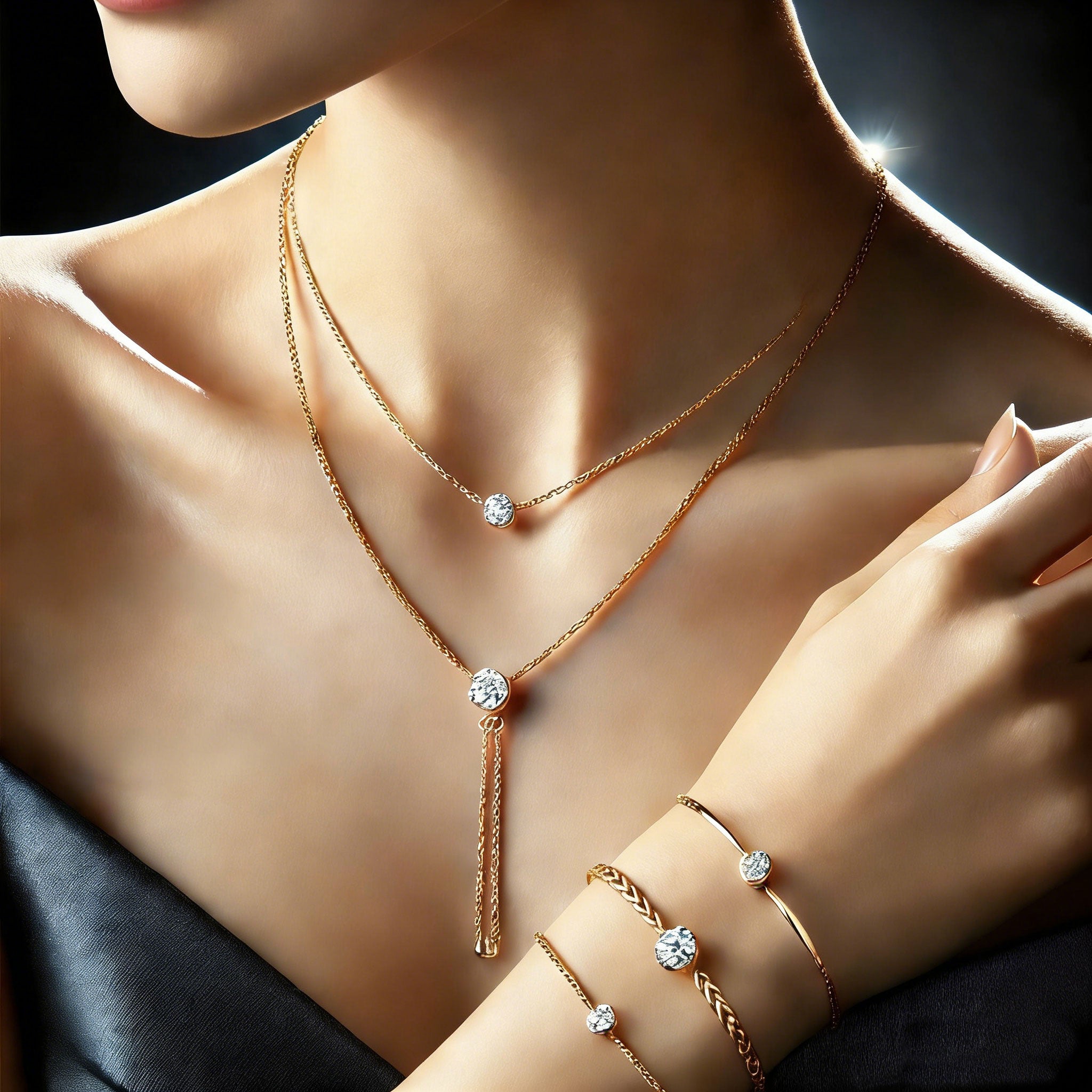 LG063 Double Y Rope Chain Moissanite Necklace/Bracelet