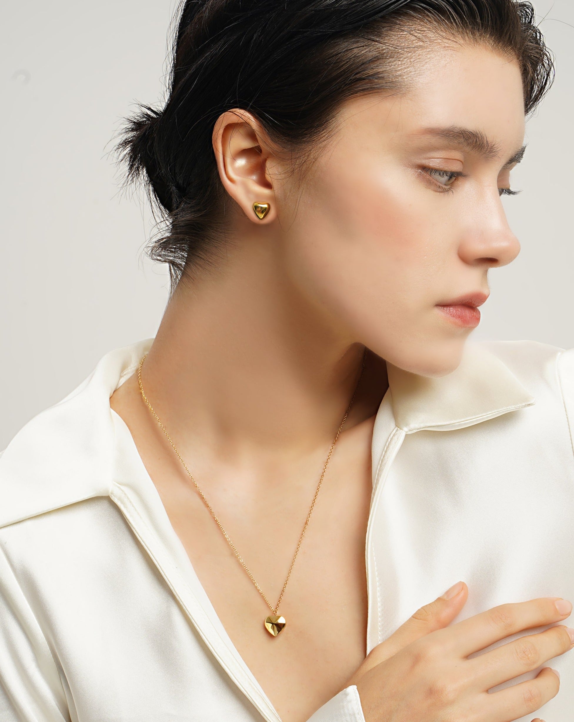 LG018 Facet Heart Pendant