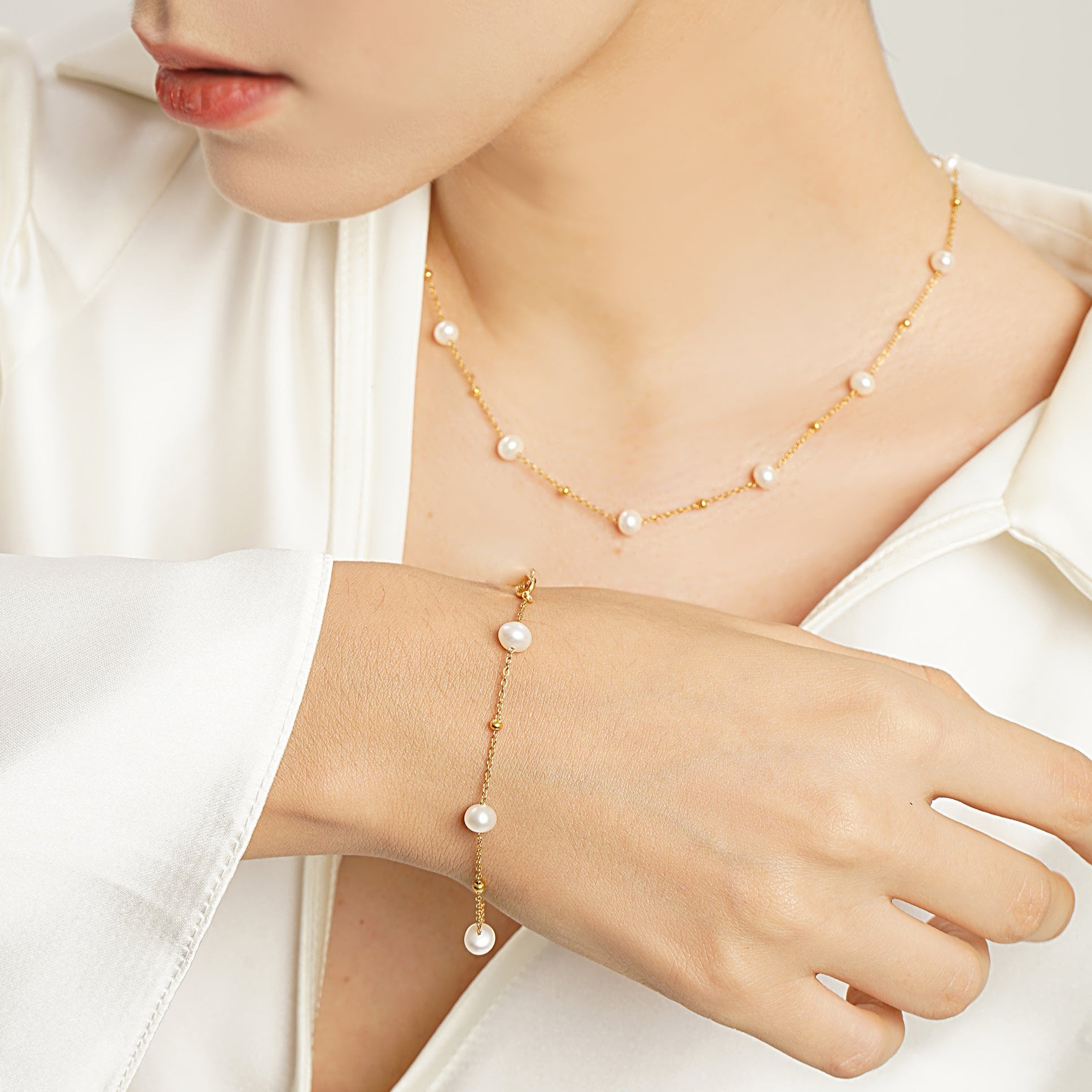 LG045 Starry Night Natural Pearl Necklace|Bracelet