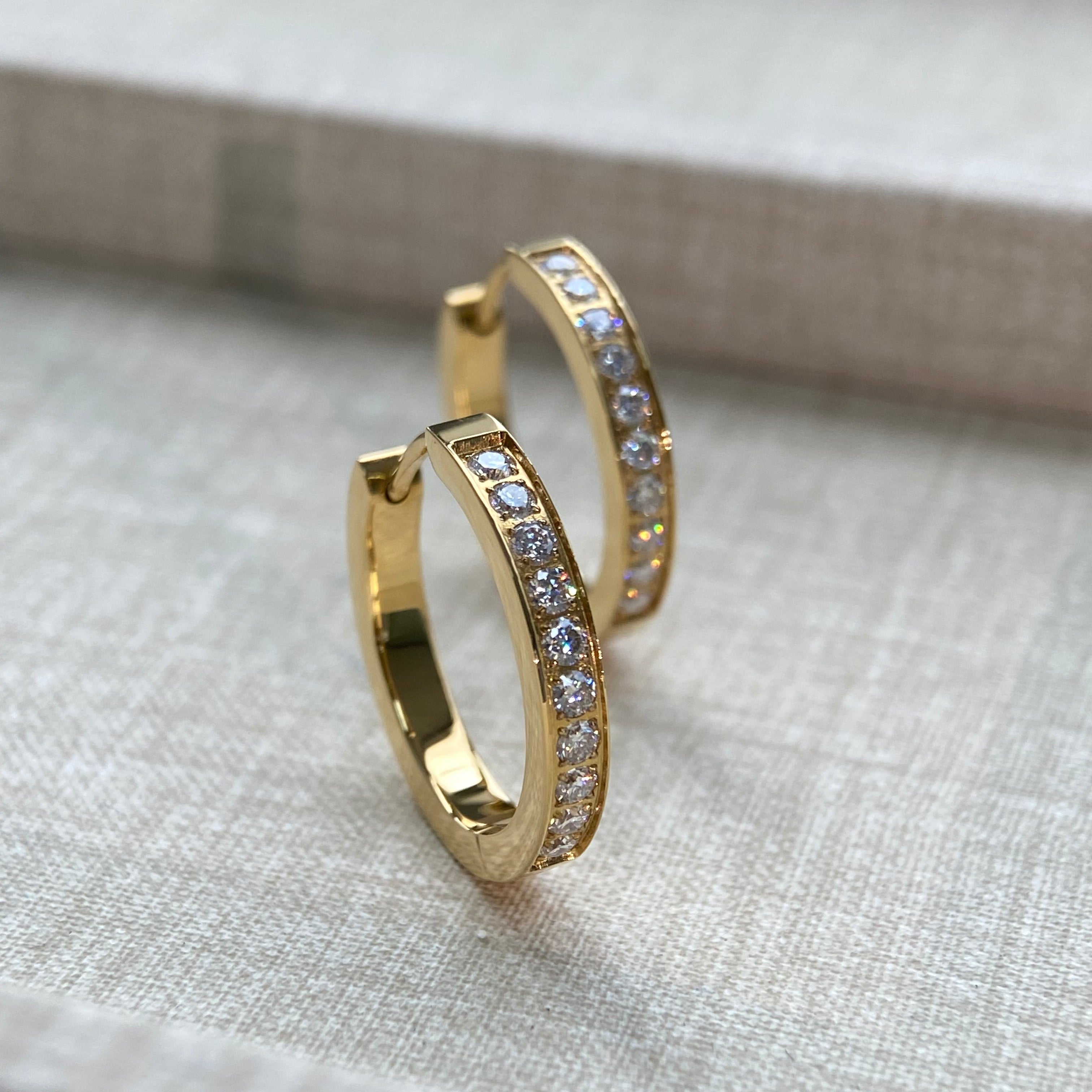 LG029 Radiant Hoop Moissanite Earrings