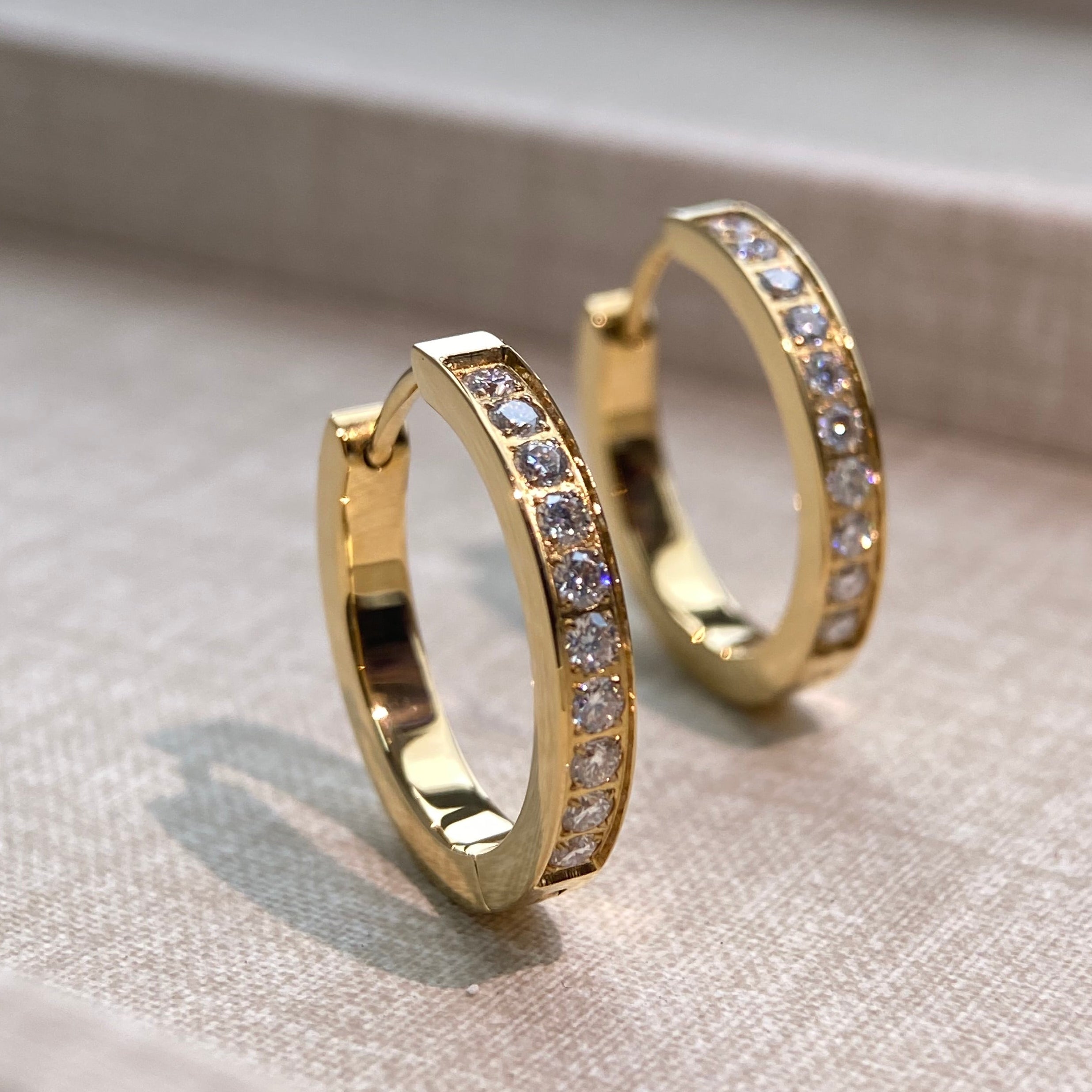 LG029 Radiant Hoop Moissanite Earrings