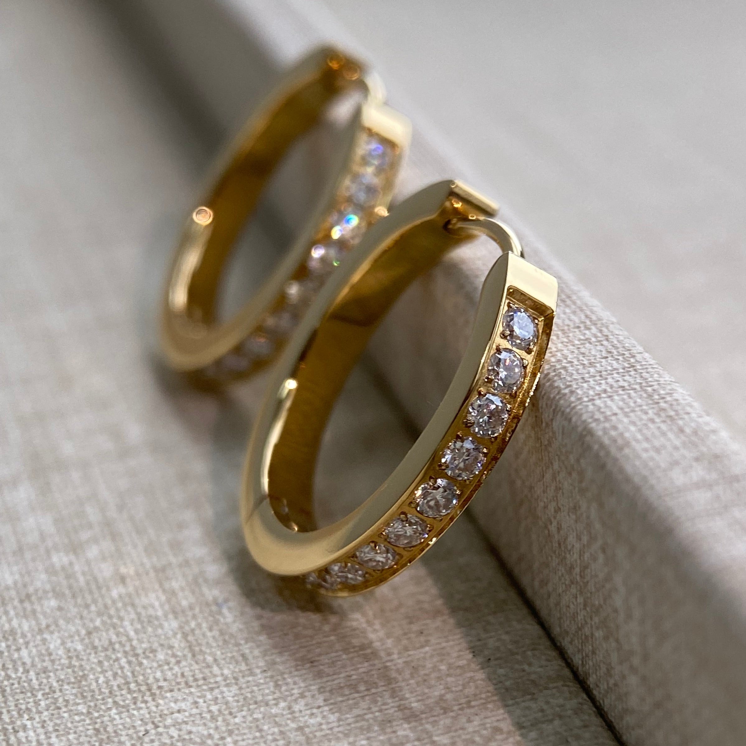 LG029 Radiant Hoop Moissanite Earrings