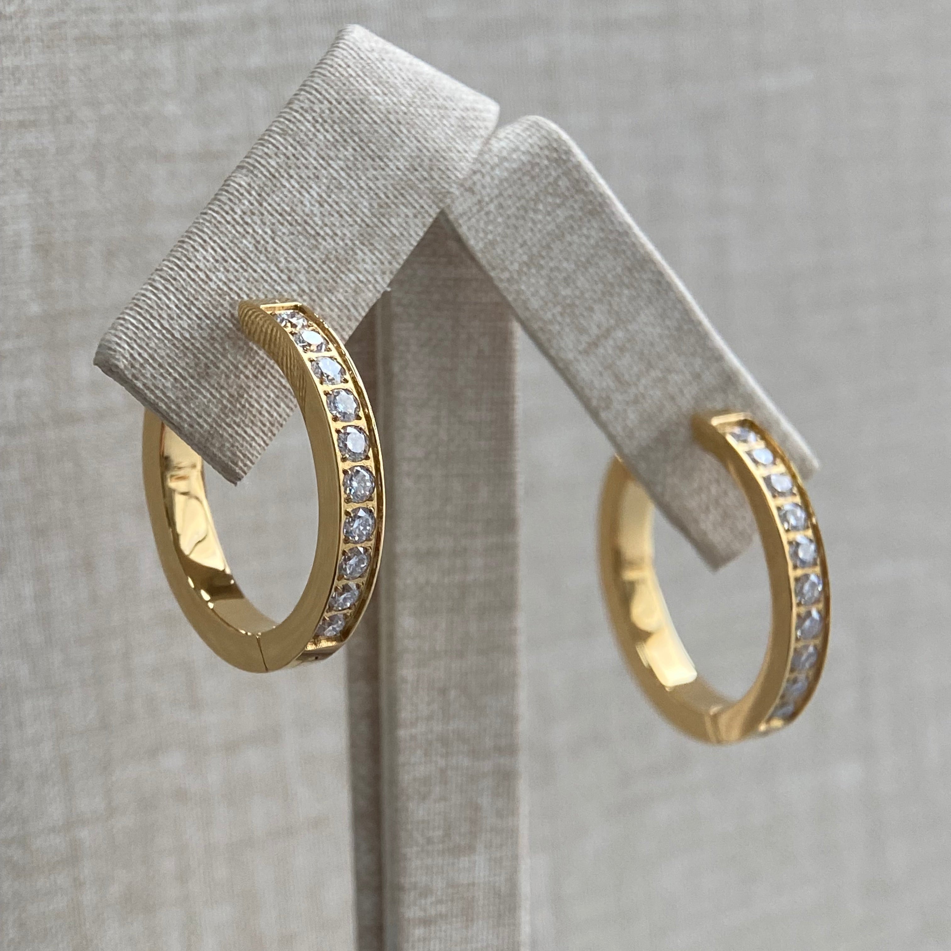 LG029 Radiant Hoop Moissanite Earrings