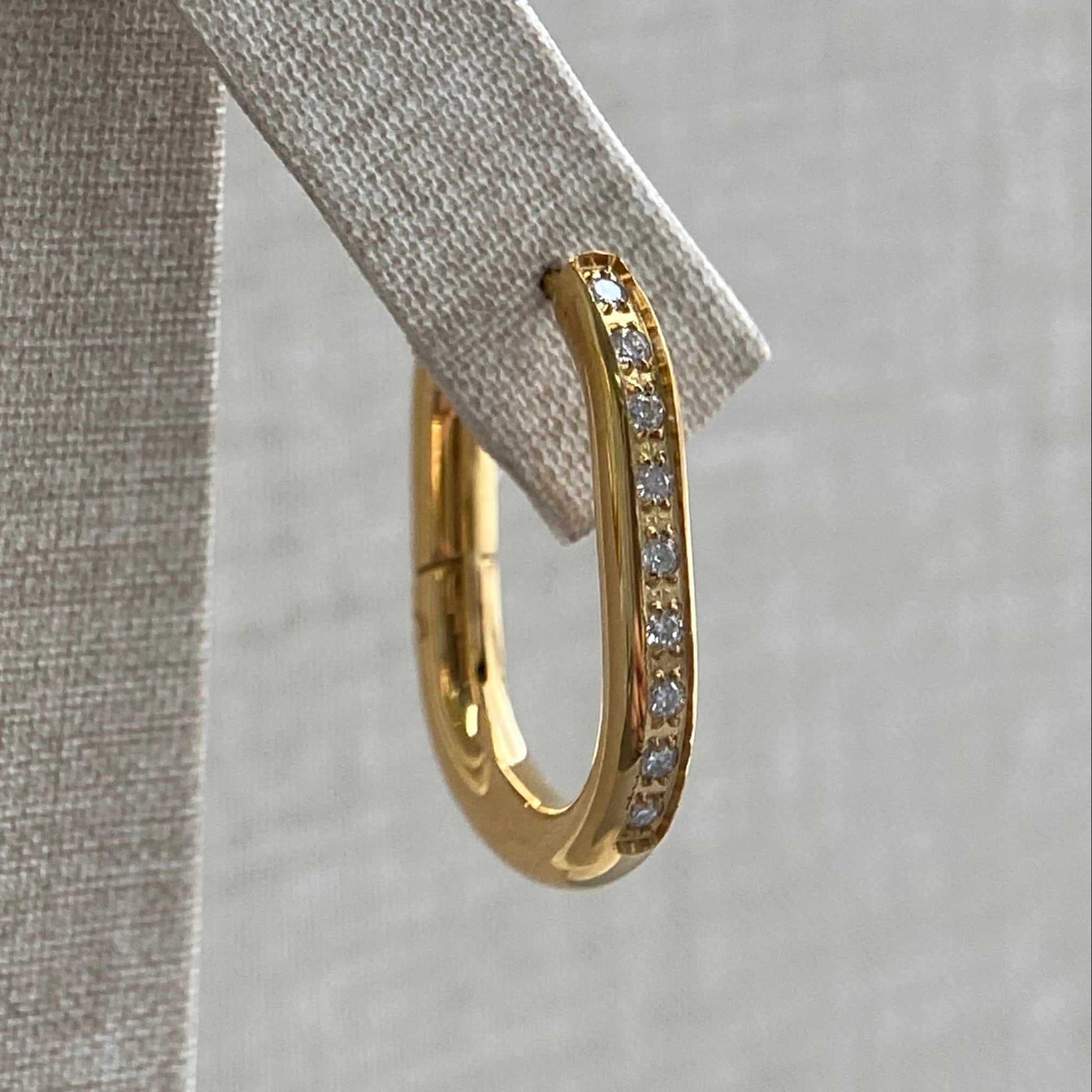 LG058 Shining Hoop M Earrings Classic Handmade Jewelry