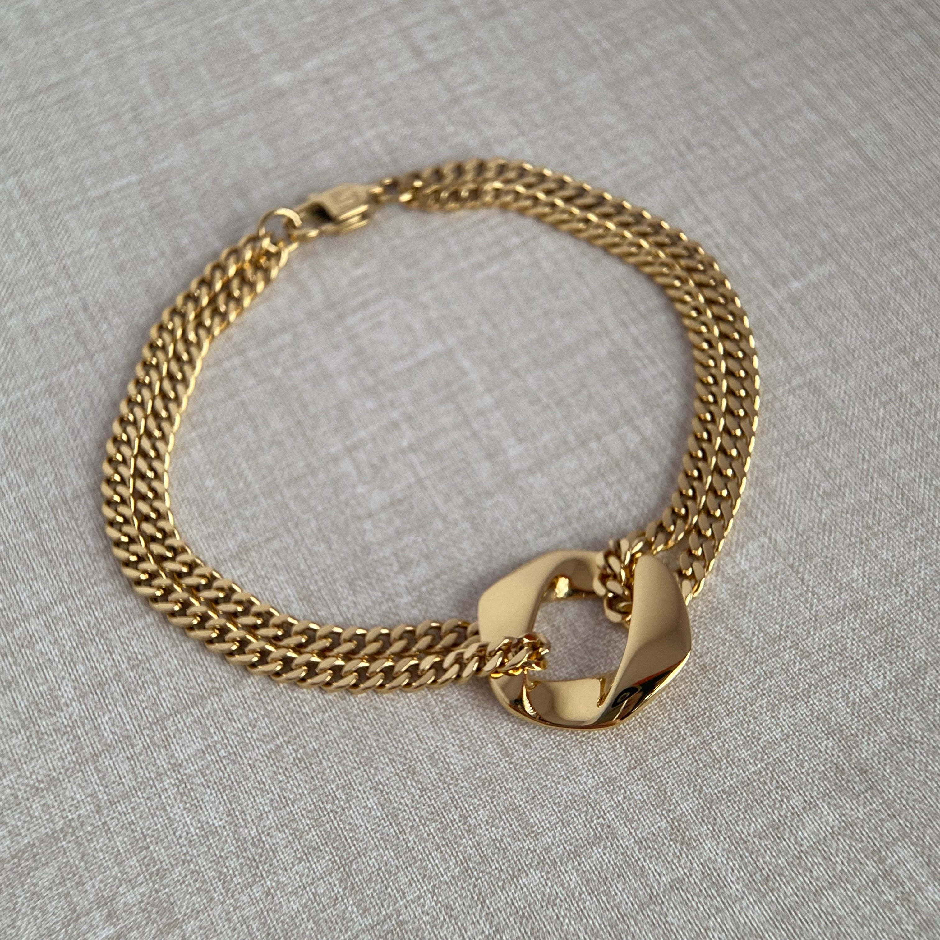 LG056 Double Cuba Chain Set Necklace/Bracelet/Earrings Casual