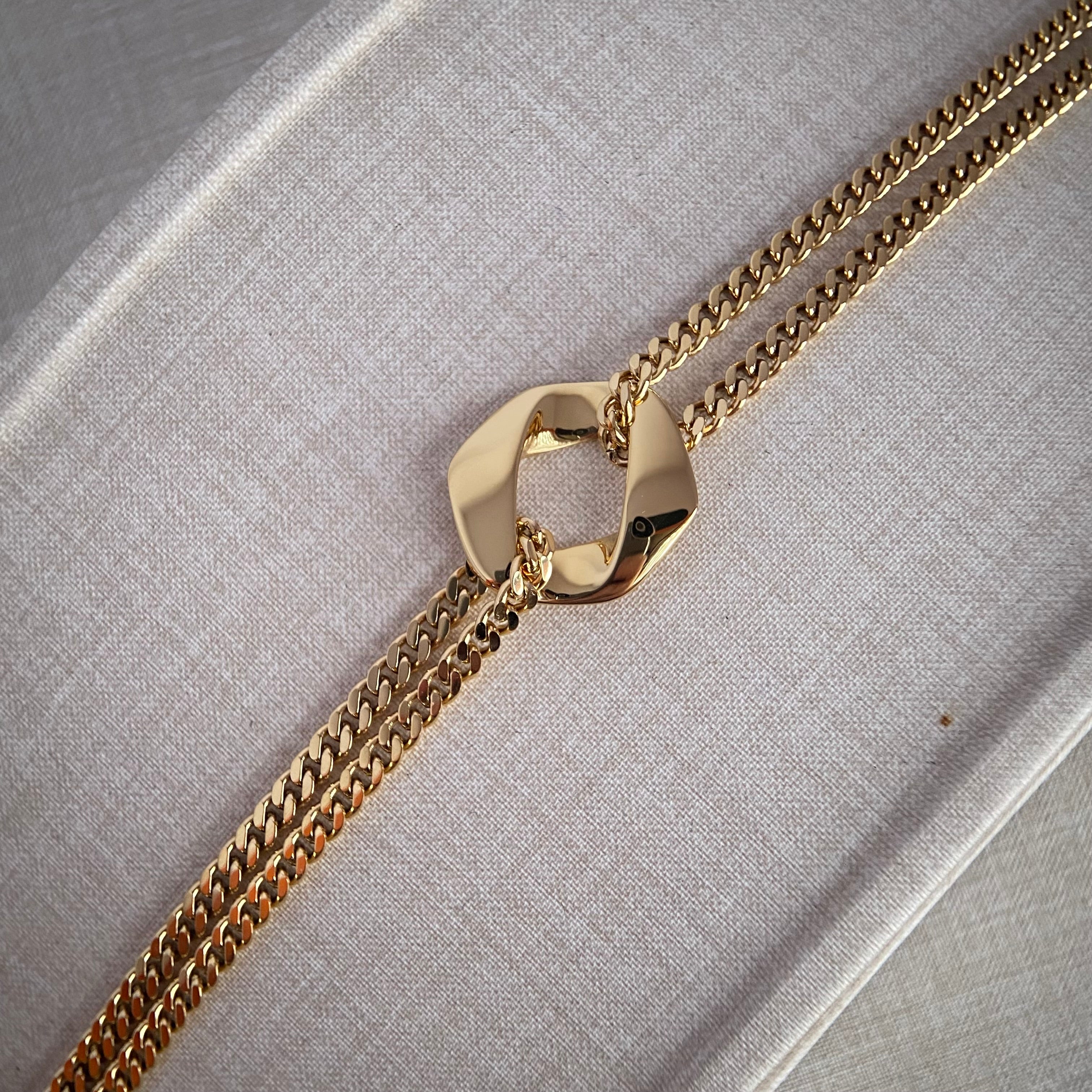 LG056 Double Cuba Chain Set Necklace/Bracelet/Earrings Casual