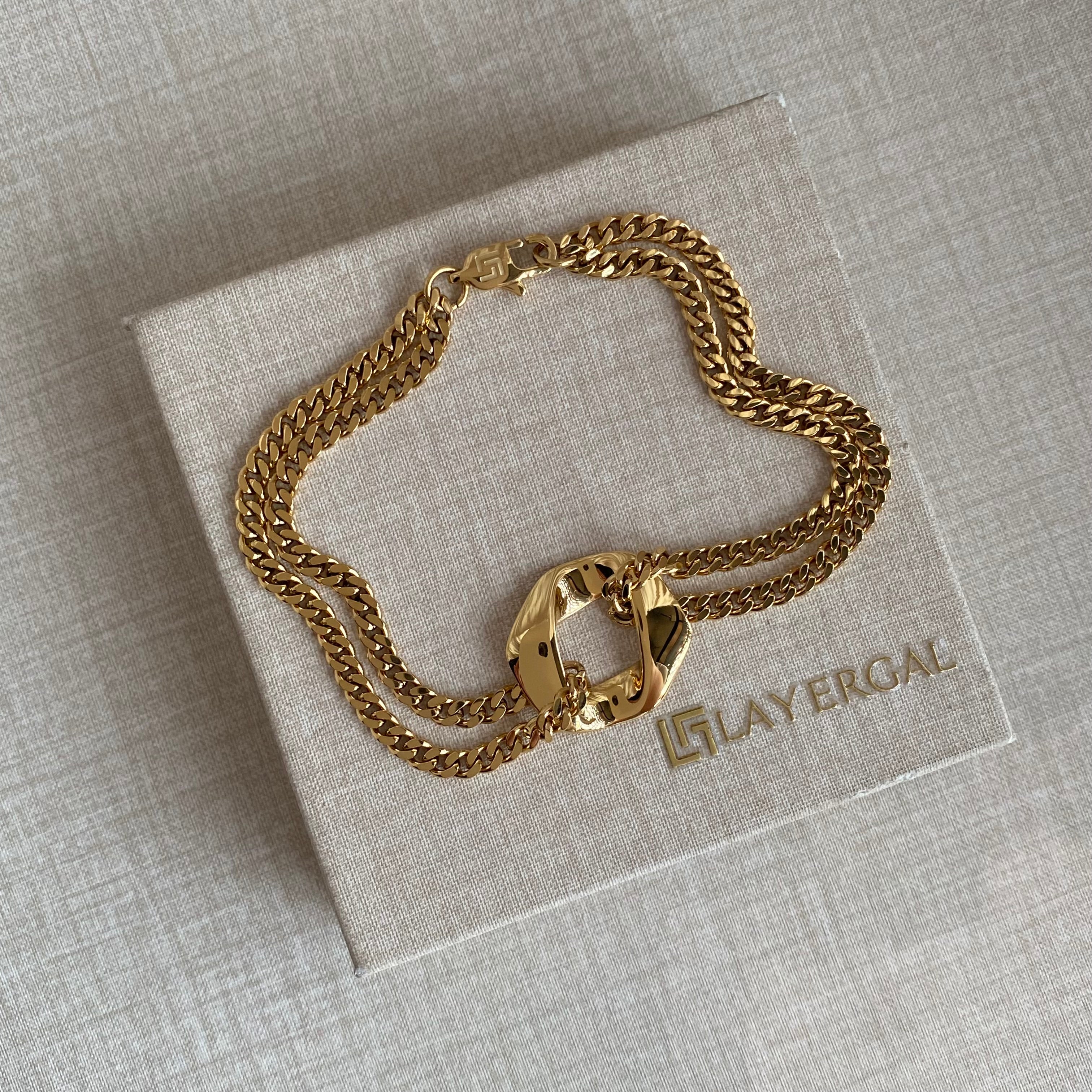 LG056 Double Cuba Chain Set Necklace/Bracelet/Earrings Casual