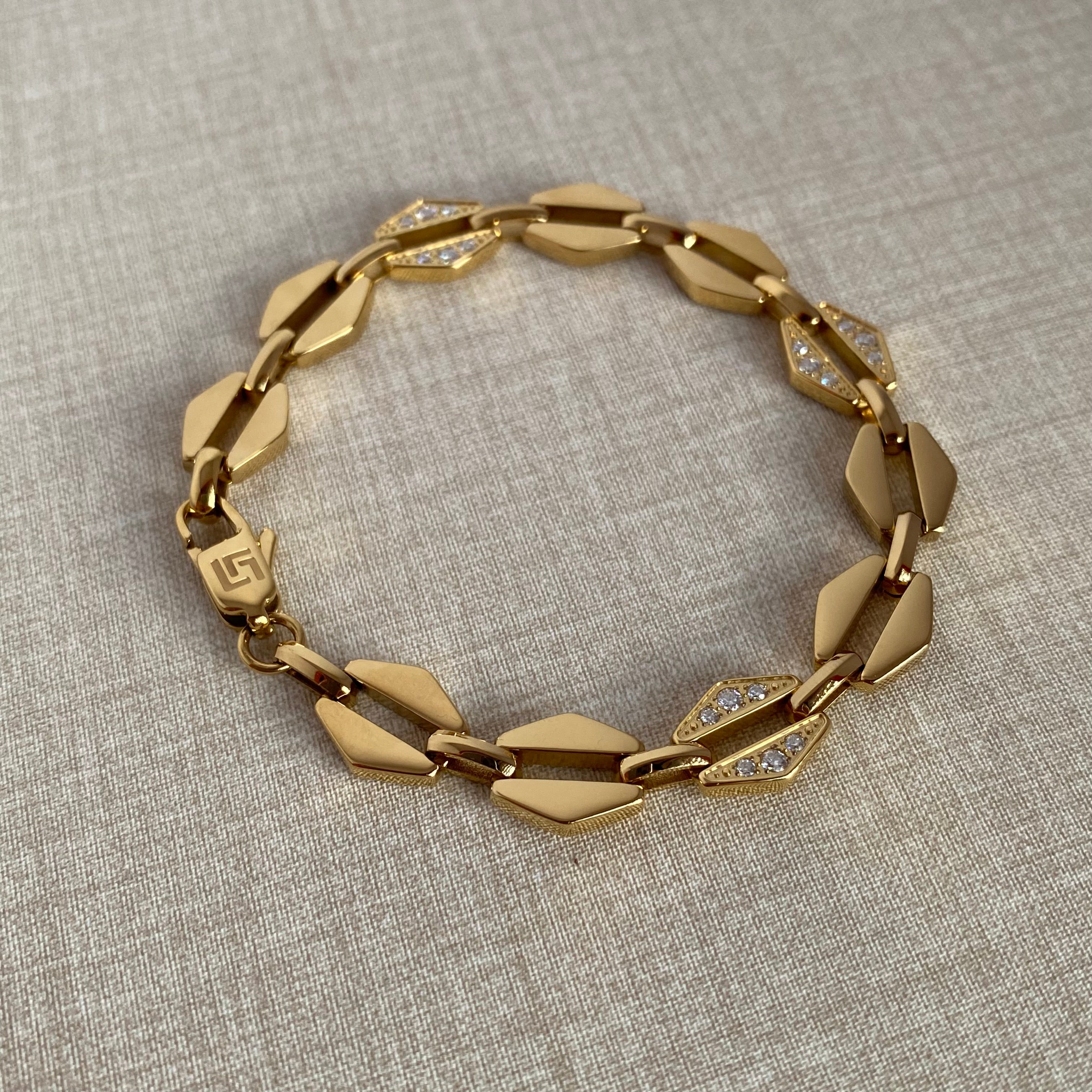 LG001 Radiant Link Choker Necklace/Bracelet Set