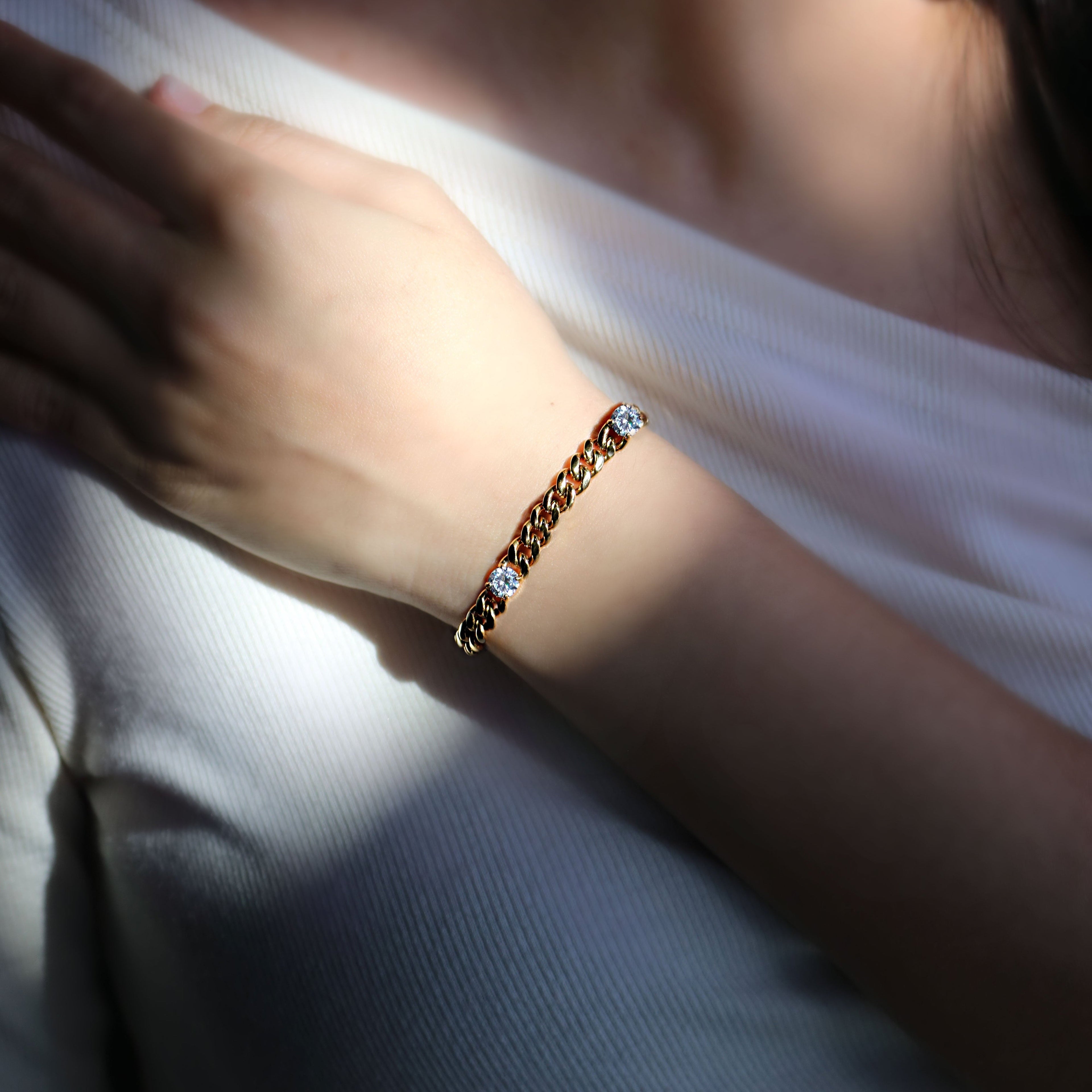 LG047 Golden Radiance Choker Moissanite Necklace/Bracelet Set