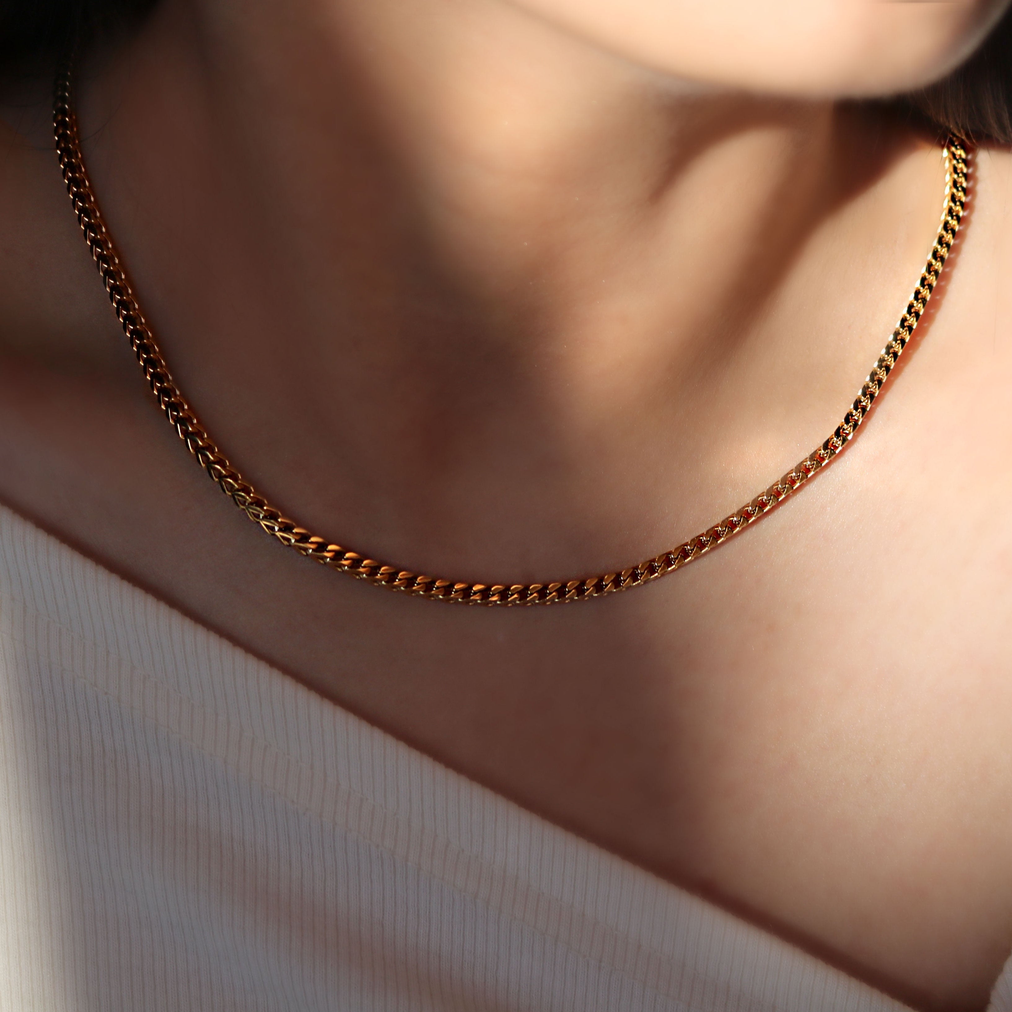 LG048 Golden Link Harmony Choker Necklace/Bracelet Set