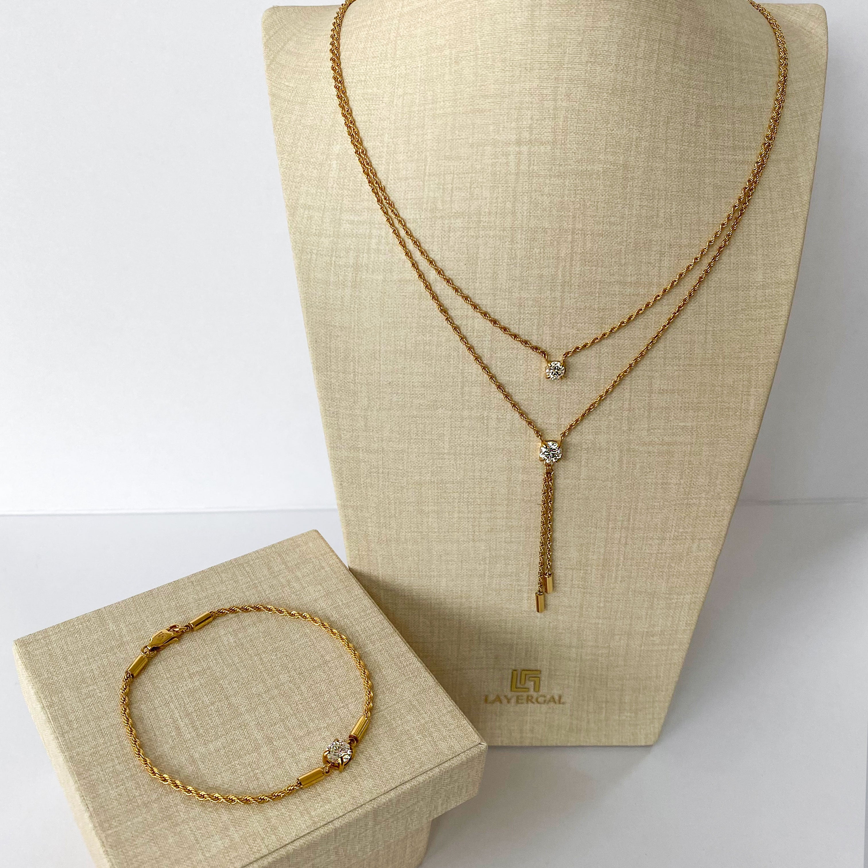 LG063 Double Y Rope Chain Moissanite Necklace/Bracelet