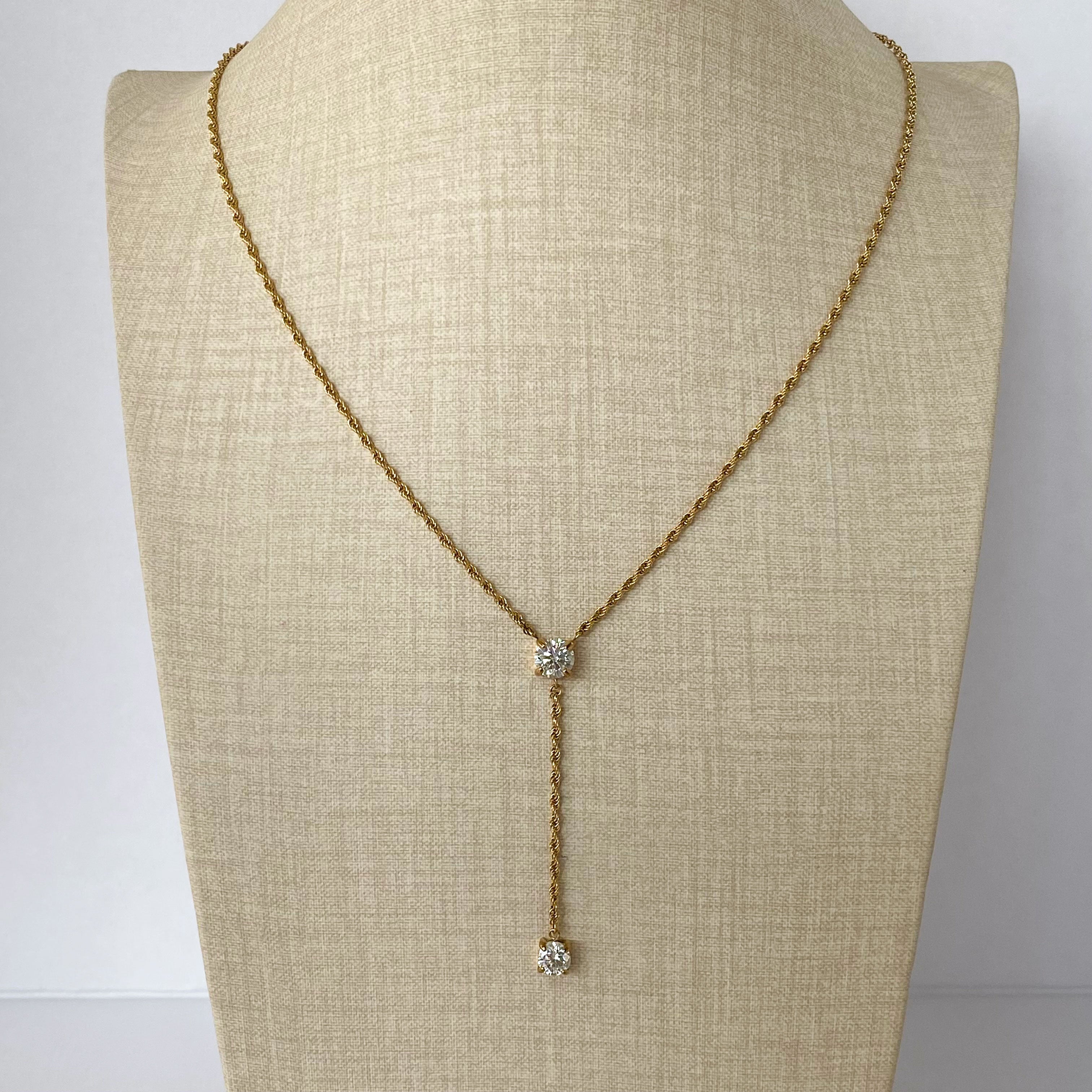 LG064 Y Shape Rope Chain Moissanite Necklace/Bracelet