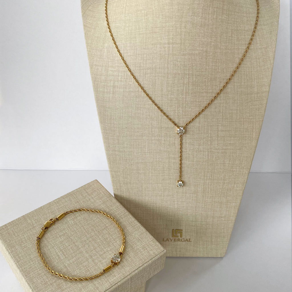 LG064 Y Shape Rope Chain Moissanite Necklace/Bracelet