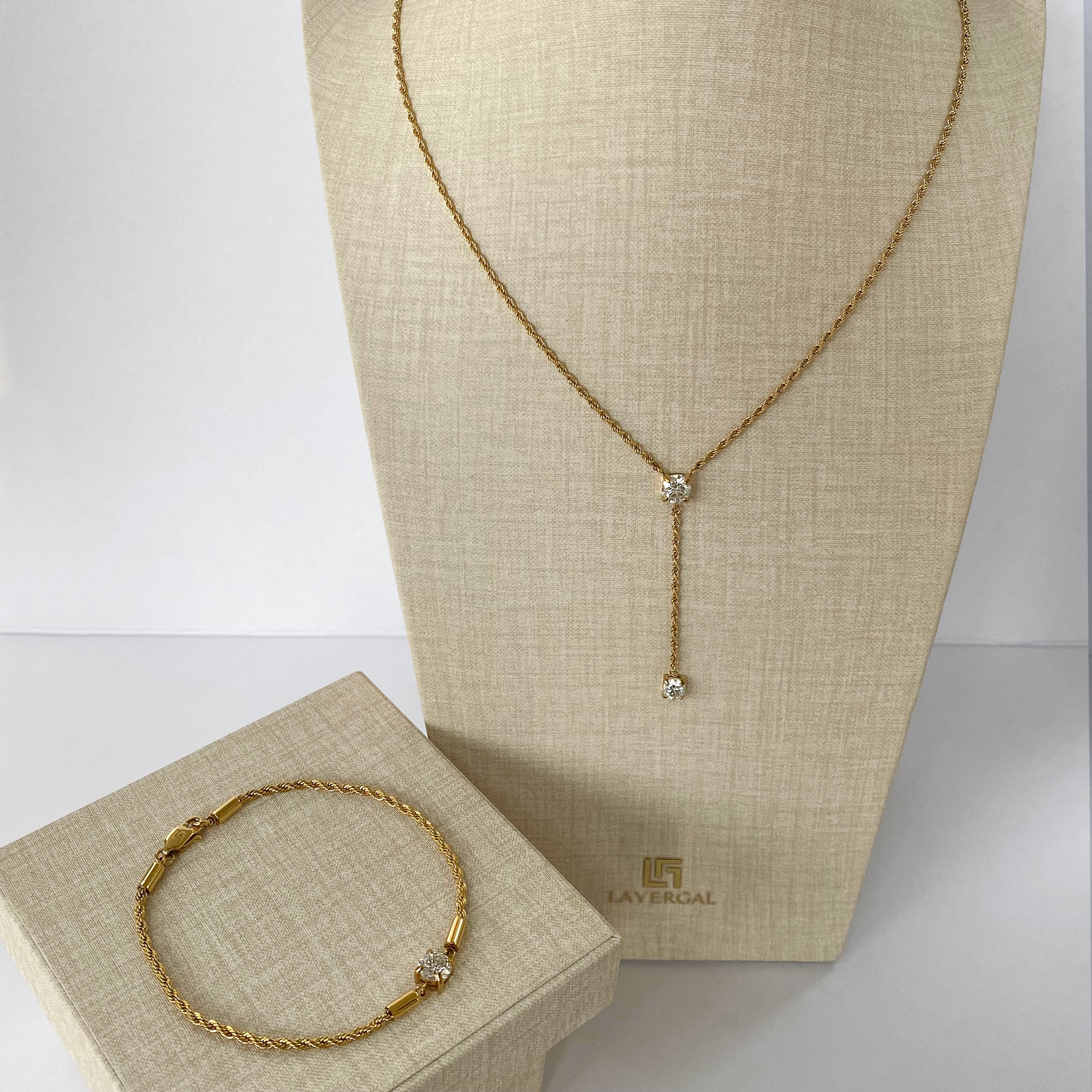 LG064 Y Shape Rope Chain Moissanite Necklace/Bracelet