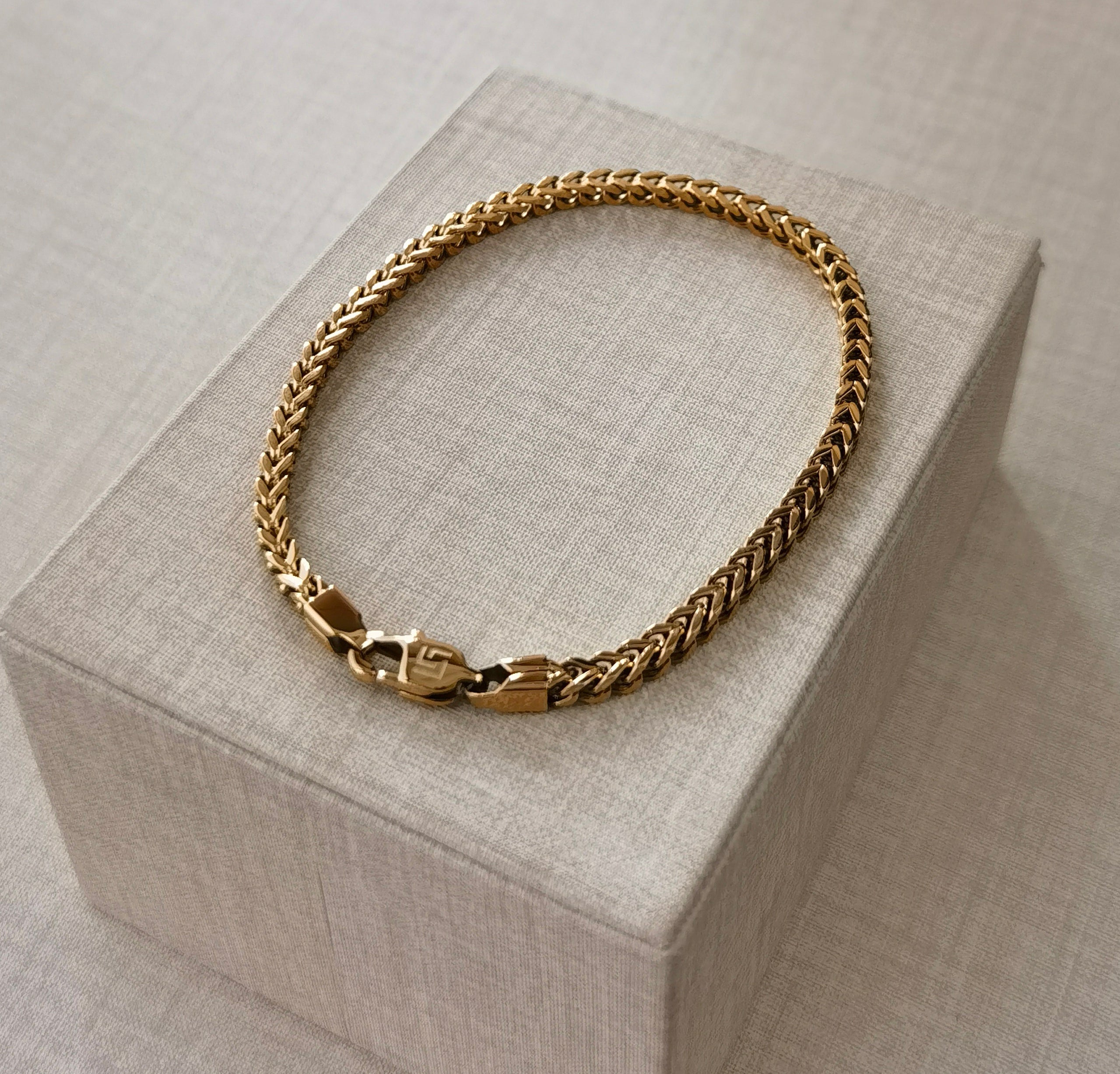 LG048 Golden Link Harmony Choker Necklace/Bracelet Set