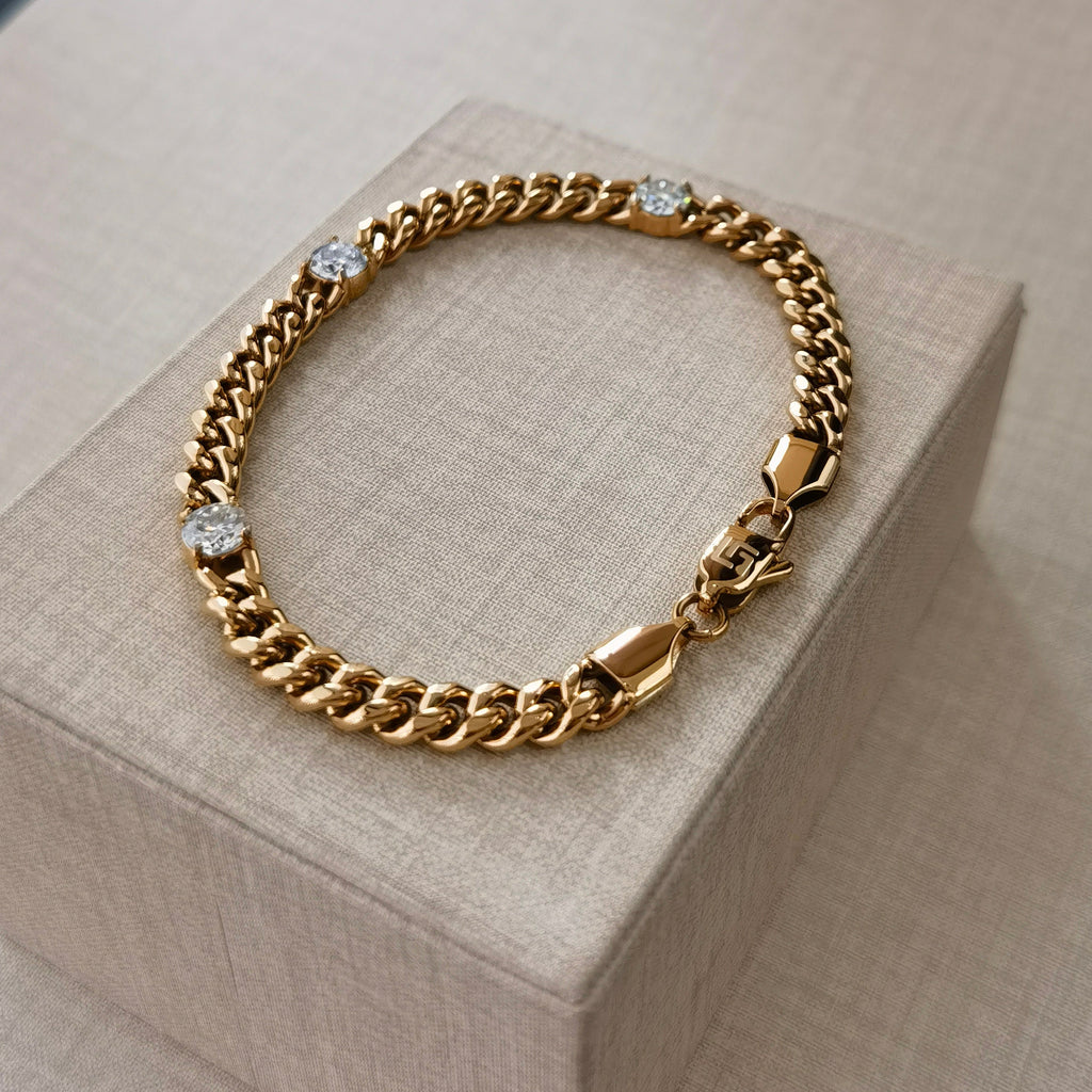 LG047 Golden Radiance Choker Moissanite Necklace/Bracelet Set