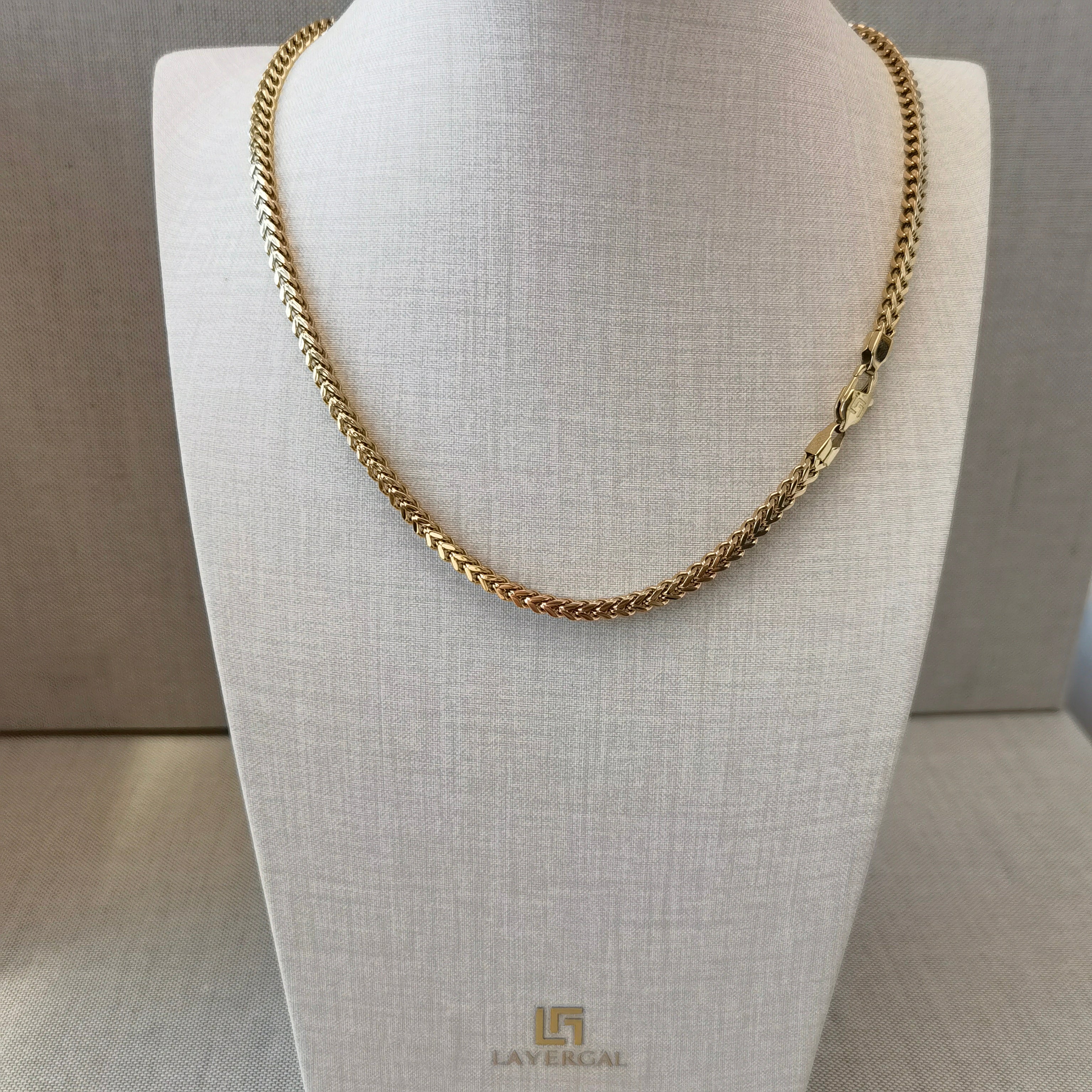 LG048 Golden Link Harmony Choker Necklace/Bracelet Set