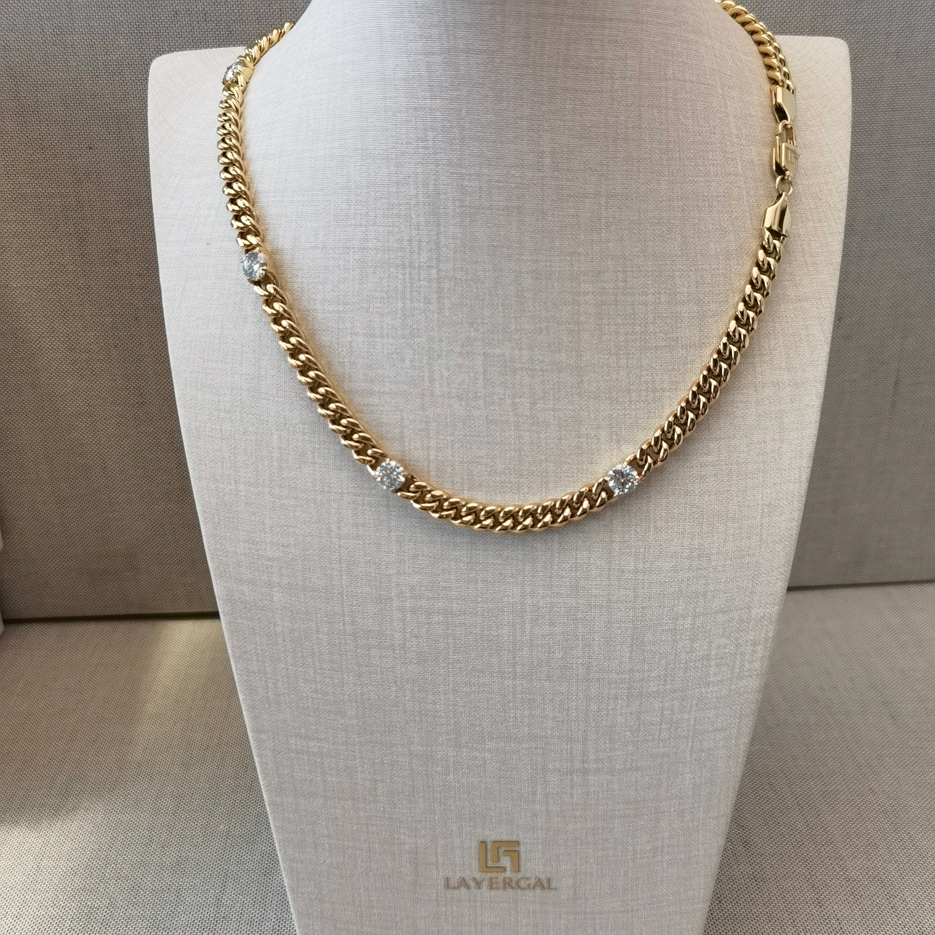 LG047 Golden Radiance Choker Moissanite Necklace/Bracelet Set