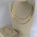 LG006 Flat Snake Chain Necklace/Bracelet Set