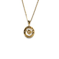 LG013 Golden Clock Gear Pendant Necklace