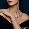 LG048 Golden Link Harmony Choker Necklace/Bracelet Set