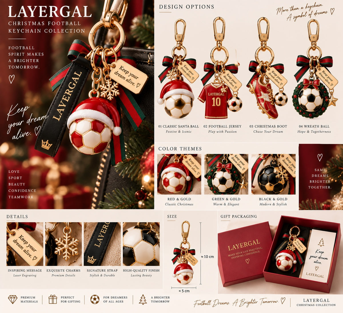LAYERGAL Christmas football keychain design board