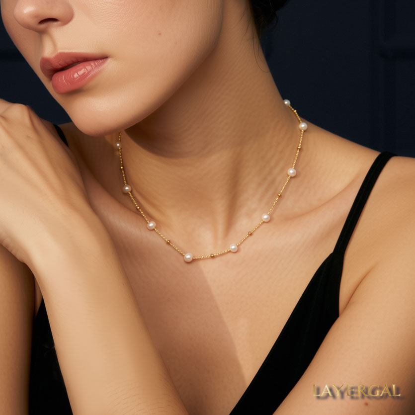 LG046  Big Sky Star Natural Pearl Necklace/Bracelet