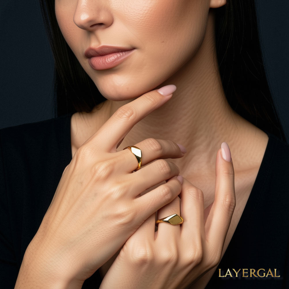 LG035 Sleek Crest Ring