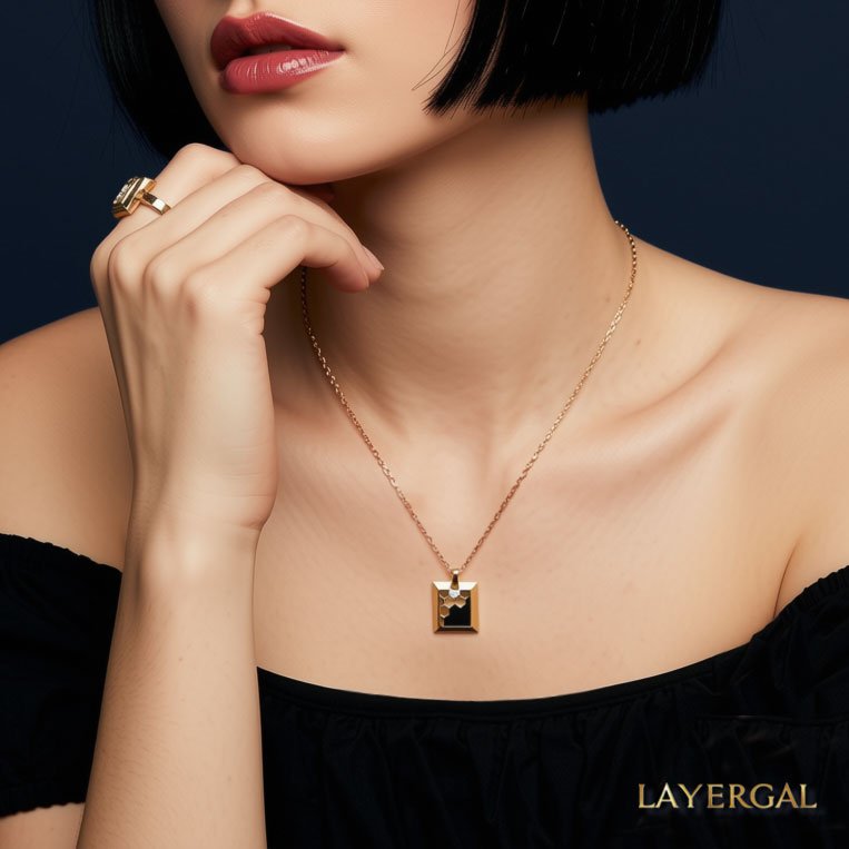 LG016 Honeycomb Radiance Pendant Necklace