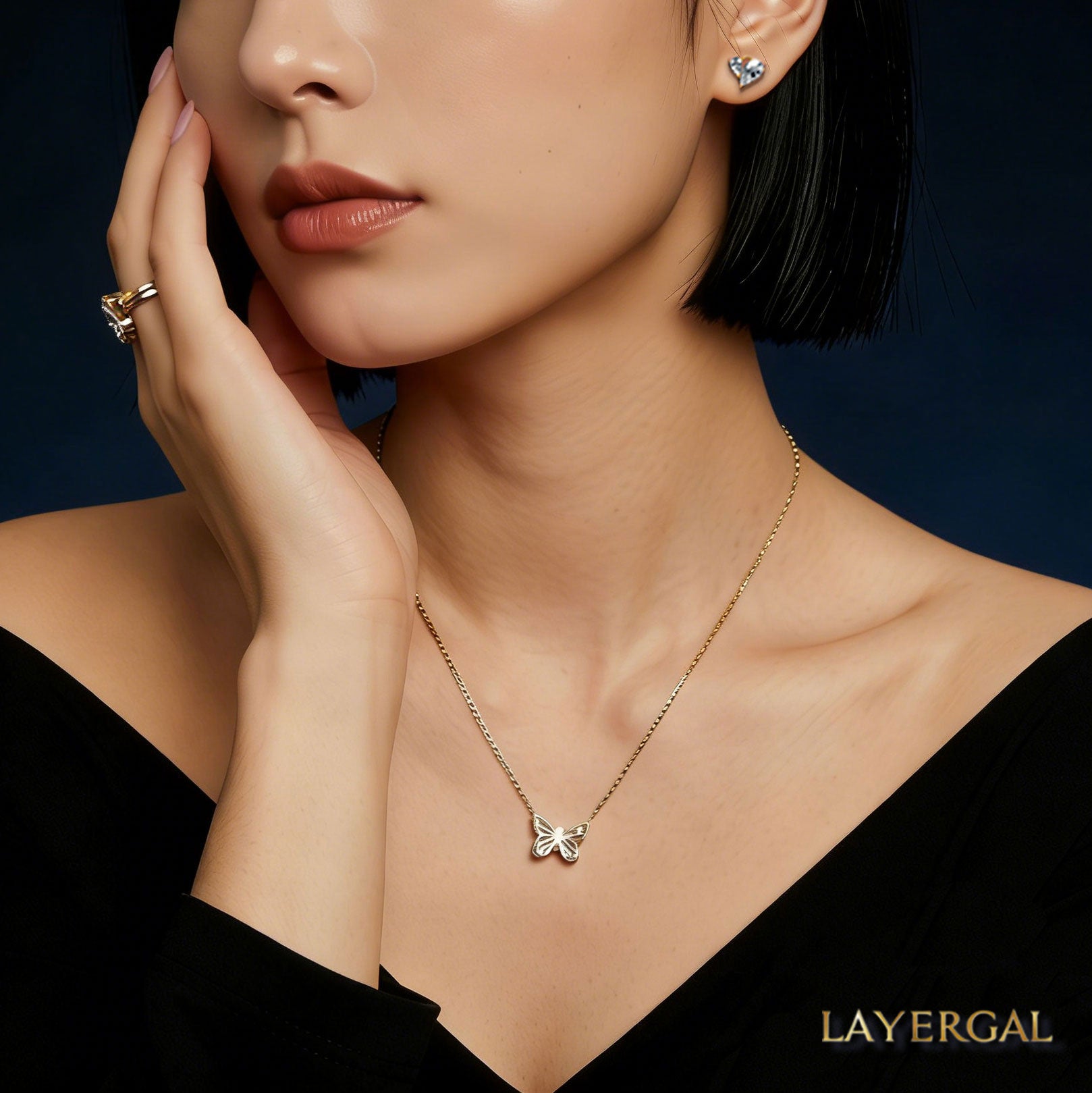 LG054 Butterfly Moissanite pendant necklace