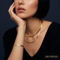 LG006 Flat Snake Chain Necklace/Bracelet Set