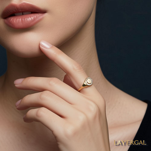 LG065 Moissanite Class Ring
