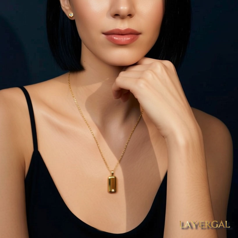 LG024 Radiant Tag Pendant Necklace