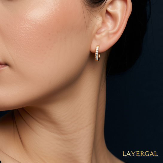 LG029 Radiant Hoop Moissanite Earrings