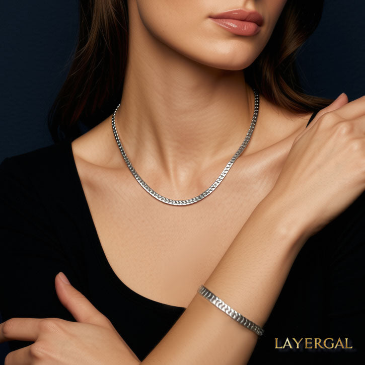 LG060 NK(4.5mm/6.5mm) Chain Necklace/Bracelet Set