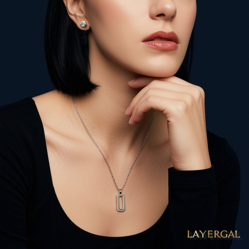LG023 Minimal Frame Pendant Necklace