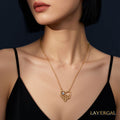 LG015  Honey Drip Heart Pendant Necklace