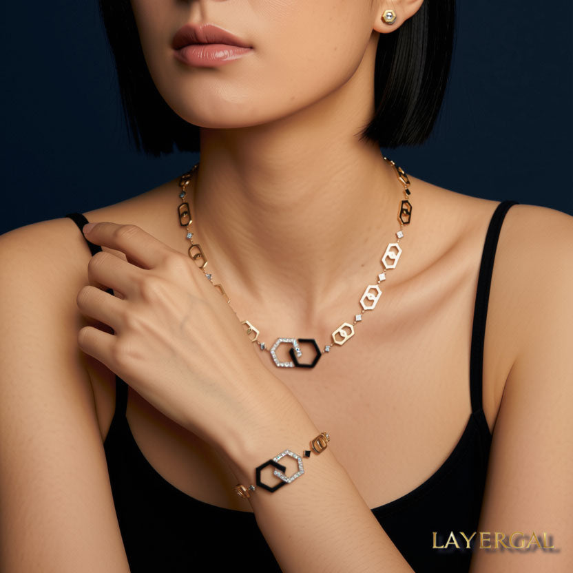 LG003 Interlinked Elegance Choker Necklace/Bracelet