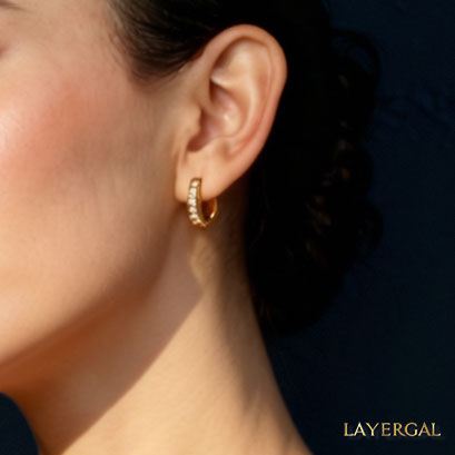 LG029 Radiant Hoop Moissanite Earrings