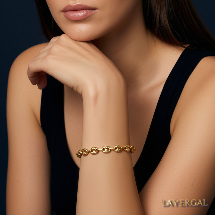 LG052 Embossing Coffee Beans Necklace/Bracelet Set
